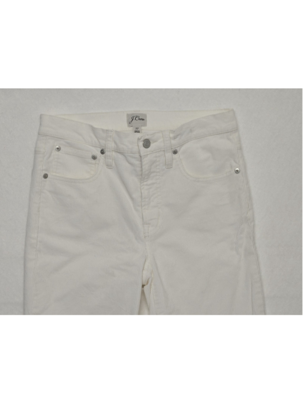 J Crew Vintage Slim Straight White Corduroy Pants Classic Preppy Fall Size 27 - Picture 7 of 9